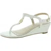 Charter Club Palerrmo Womens Thong Ankle Strap Wedge Sandals In White