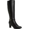 Charter Club Palmaa Womens Faux-suede Block-heel Knee-high Boots In Multi