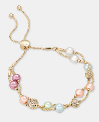 Charter Club Pave Fireball & Imitation Pearl Slider Bracelet, Macy's Exclusive In Gold