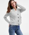 Charter Club Petite Cashmere Cable-knit Button-front Cardigan, Macy's Exclusive In Gray