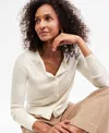 Charter Club Women's 100% Cashmere Crewneck Cardigan, Macy's Exclusive In White