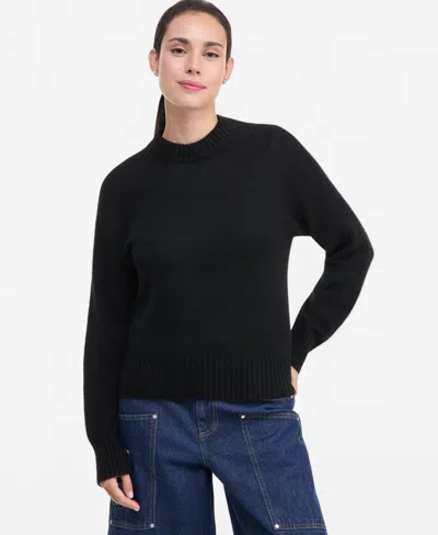 Charter Club Petite Cashmere Relaxed Crewneck Sweater, Macy's Exclusive In Black