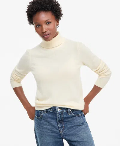 Charter Club Petite Cashmere Turtleneck Sweater, Macy's Exclusive In White