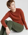 Charter Club 100% Cashmere Women's Long-sleeve Crewneck Sweater, Created For Macy's In Bronze Pecan