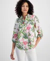 CHARTER CLUB PETITE 100% LINEN PALM BEACH LINEN SHIRT, EXCLUSIVELY AT MACY'S