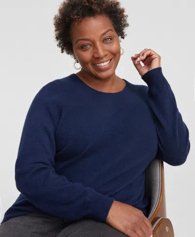 Charter Club Plus Size 100% Cashmere Crewneck Sweater, Created For Macy's In Admiral Navy
