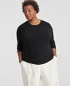 Charter Club Plus Size 100% Cashmere Crewneck Sweater, Created For Macy's In Classic Black