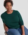 Charter Club Plus Size 100% Cashmere Crewneck Sweater, Created For Macy's In Deep Pine