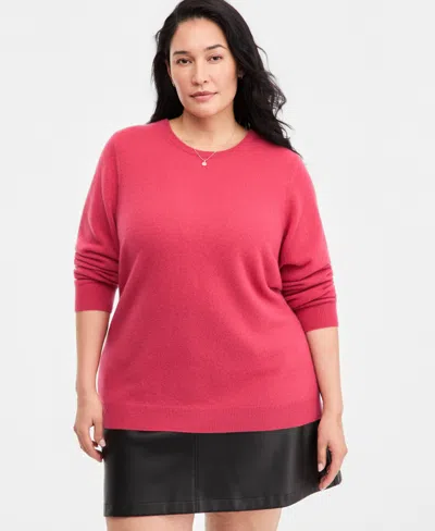 Charter Club Plus Size 100% Cashmere Crewneck Sweater, Macy's Exclusive In Multi
