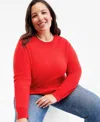 Charter Club Plus Size 100% Cashmere Crewneck Sweater, Macy's Exclusive In Red