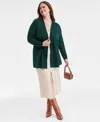 Charter Club Plus Size 100% Cashmere Duster Cardigan, Macy's Exclusive In Green