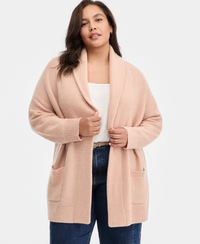 Charter Club Plus Size 100% Cashmere Shawl-collar Cardigan, Macy's Exclusive In Gobi Sand