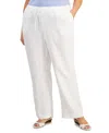 Charter Club Plus Size 100% Linen Pants, Exclusively At Macy's In Bright White