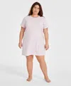 Charter Club Plus Size Cotton Ditsy Floral Henley Sleepshirt, Created For Macy's