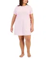 Charter Club Plus Size Cotton Ditsy Floral Henley Sleepshirt, Created For Macy's In Ditsy Floral