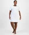 Charter Club Plus Size Cotton Essential Henley Sleep Shirt, Exclusively At Macy's In Gold