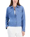 Charter Club Plus Size 100% Linen Jacket, Created For Macy's In Blue Ocean