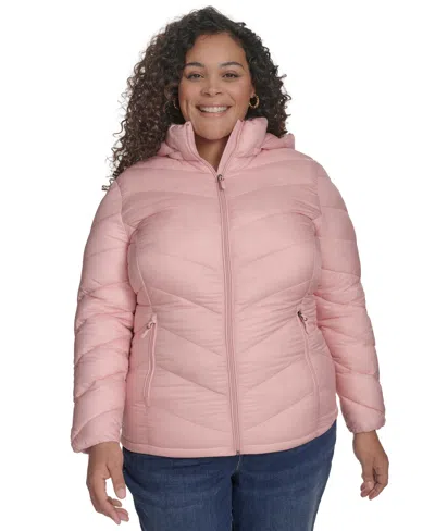 Charter Club Plus Size Packable Hooded Puffer Coat, Created For Macy's In Pink Sand