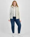 Charter Club Plus Size Packable Hooded Puffer Vest, Created For Macy's In Grey Owl