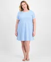 Charter Club Plus Size Printed Short-sleeve Sleepshirt, Exclusively At Macy's