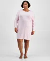 Charter Club Plus Size Soft Knit Printed Sleepshirt, Created For Macy's In Feathers