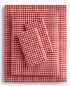 Charter Club Printed Flannel Cotton 4-pc. Sheet Set, Queen, Exclusively At Macy's In Crimson Combo
