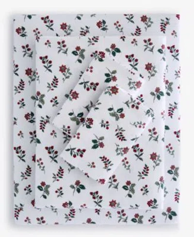 Charter Club Printed Flannel Sheet Collection In White