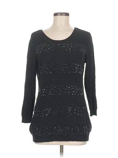 Pre-owned Charter Club Pullover Sweater In Black