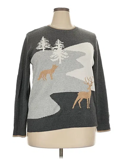 Pre-owned Charter Club Pullover Sweater In Gray