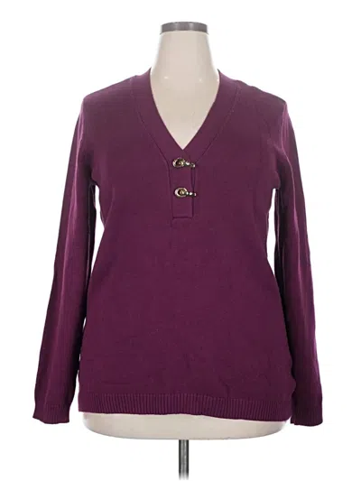 Pre-owned Charter Club Pullover Sweater In Purple