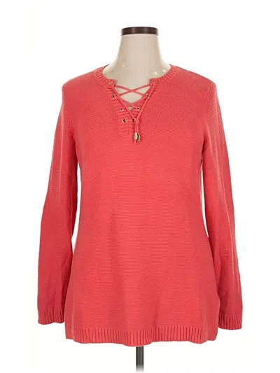 Pre-owned Charter Club Pullover Sweater In Red