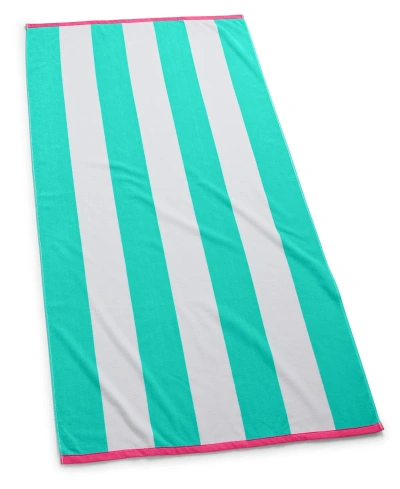 Charter Club Resort Cabana Stripe Beach Towel, Created For Macy's In Fresh Lagoon