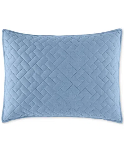 Charter Club Chambray Sham, Standard, Created For Macy's In Blue