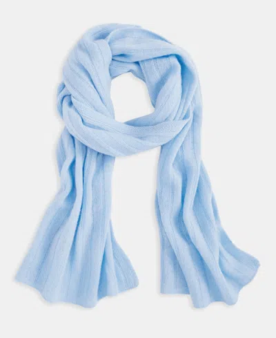 Charter Club Ribbed 100% Cashmere Scarf, Created For Macy's In Blue