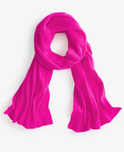 Charter Club Ribbed 100% Cashmere Scarf, Created For Macy's In Fierce Pink