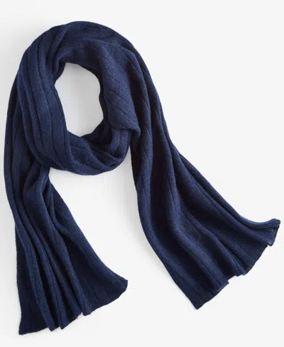 Charter Club Ribbed 100% Cashmere Scarf, Created For Macy's In Navy