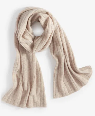 Charter Club Ribbed 100% Cashmere Scarf, Created For Macy's In Pearl Taupe Heather