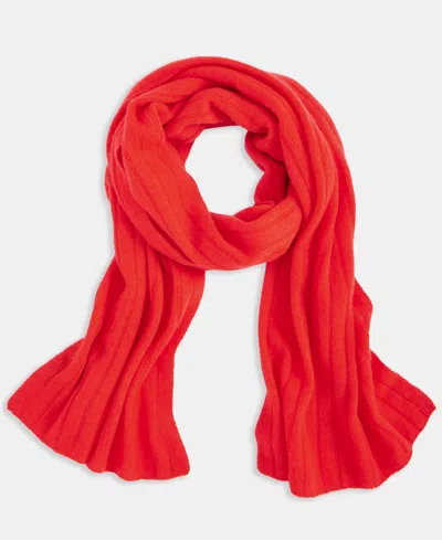 Charter Club Ribbed 100% Cashmere Scarf, Created For Macy's In Red