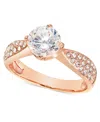 CHARTER CLUB ROSE GOLD-TONE PAVE & CUBIC ZIRCONIA ENGAGEMENT RING, CREATED FOR MACY'S