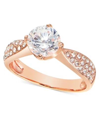 Charter Club Rose Gold-tone Pave & Cubic Zirconia Engagement Ring, Created For Macy's