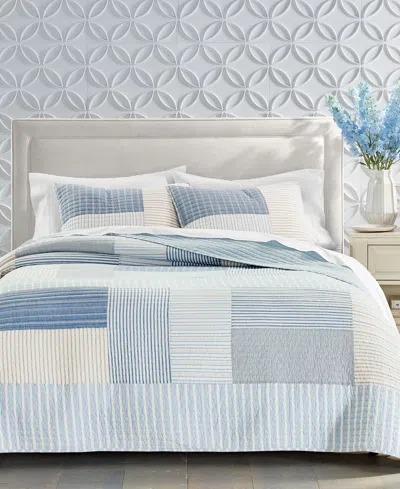 Charter Club Seaside Patchwork 3-pc. Quilt Set, Full/queen, Exclusively At Macy's In Blue