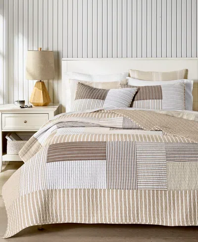 Charter Club Seaside Patchwork 3-pc. Quilt Set, Full/queen, Exclusively At Macy's In Sand