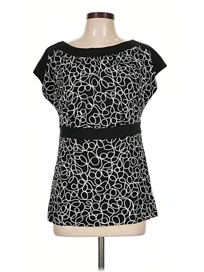 Pre-owned Charter Club Short Sleeve Blouse In Black