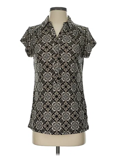 Pre-owned Charter Club Short Sleeve Blouse In Black