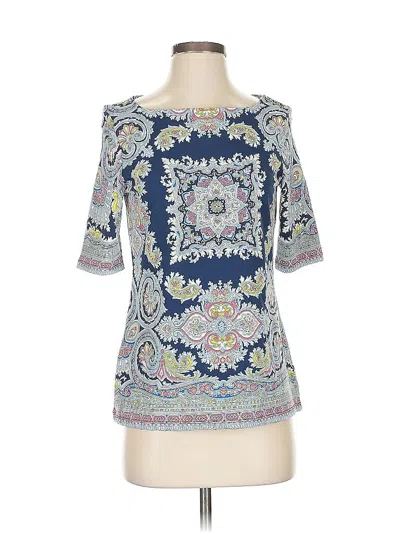 Pre-owned Charter Club Short Sleeve Blouse In Blue