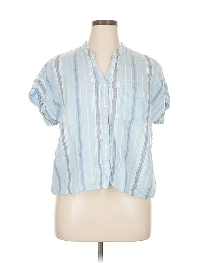 Pre-owned Charter Club Short Sleeve Blouse In Blue