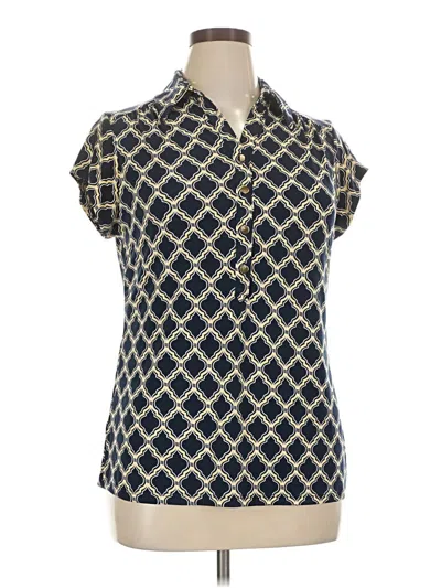 Charter Club Short Sleeve Blouse In Blue