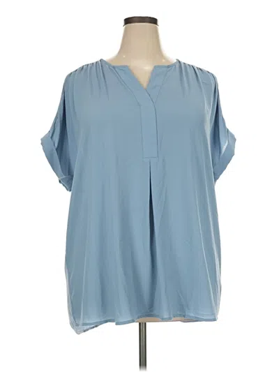 Pre-owned Charter Club Short Sleeve Blouse In Blue