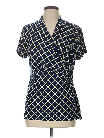 Pre-owned Charter Club Short Sleeve Blouse In Blue