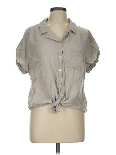 Pre-owned Charter Club Short Sleeve Blouse In Gray